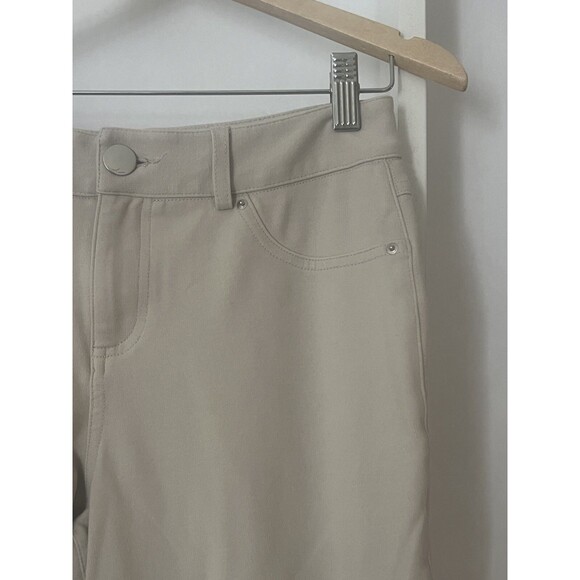 INC Womens Pants Tapered Leg 5 Pocket Knit US 6 Off White Mid Rise Flat Front EC - Picture 5 of 14